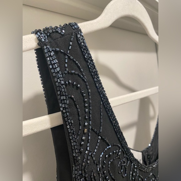 VTG JKARA New York Beaded Black Mid-Length Sleeveless Dress - Size 6 - Picture 16 of 17